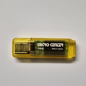 Micro Center 128GB USB Flash Drive Transparent Yellow